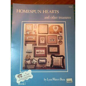 Homespun Hearts & Other Treasures Cross Stitch Pattern Book Lynn Waters Busa